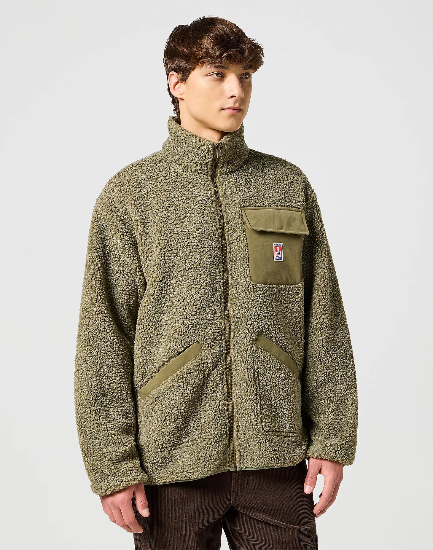 The Wrangler Casey Shearling Fleece Jacket in Green | Anns Cottage
