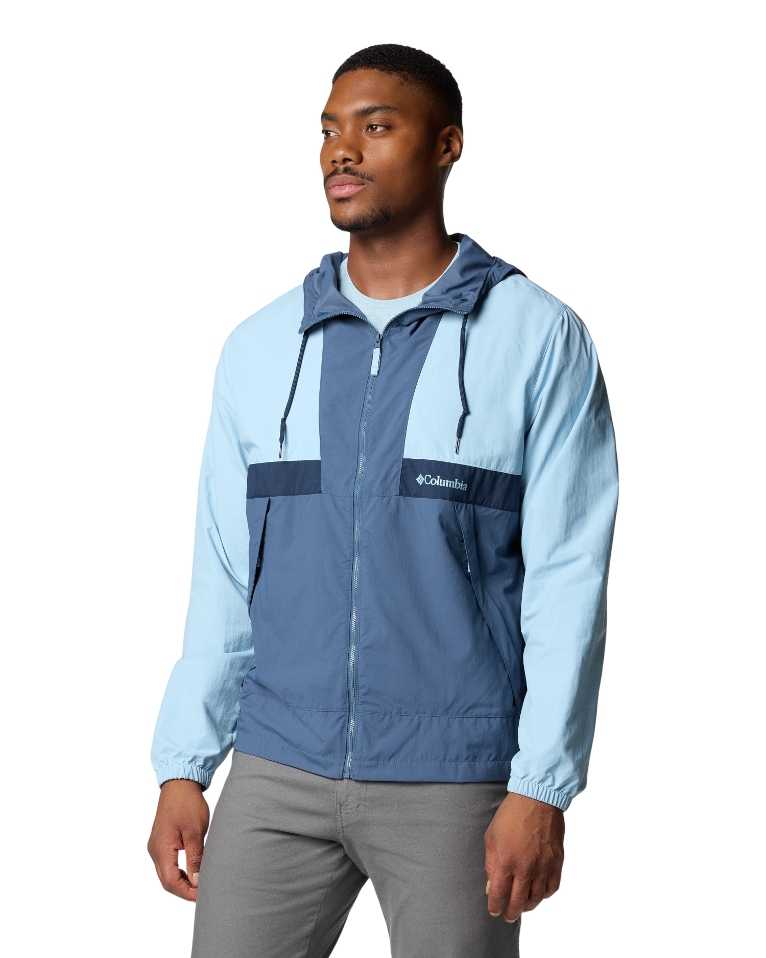 Mens Spire Valley™ Hooded Windbreaker-Collegiate Navy