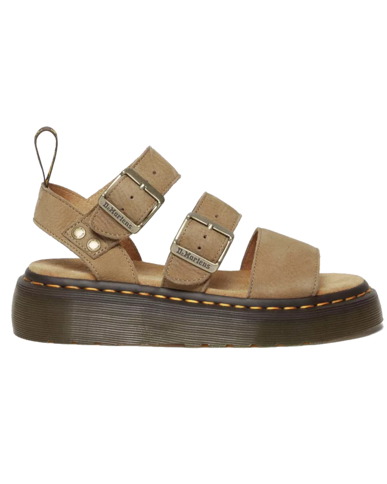 The Dr Martens Gryphon Tumbled Nubuck Leather Platform Sandals in