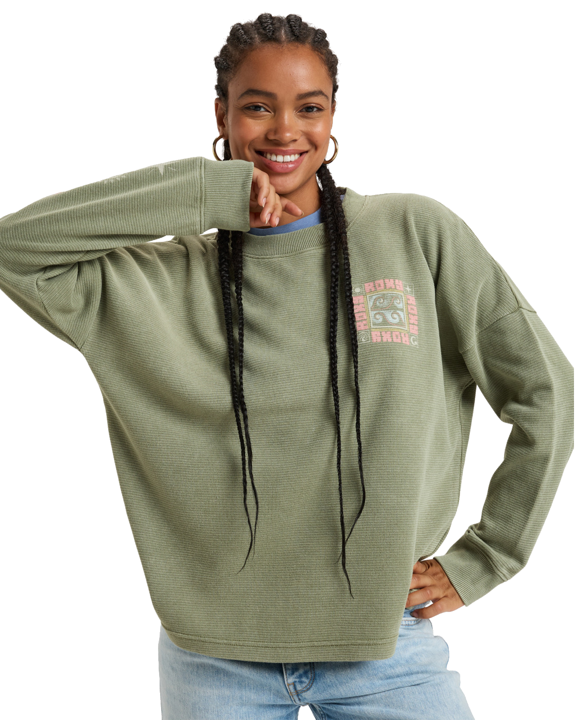 The Roxy East Side Long Sleeve T-Shirt in Green | Anns Cottage