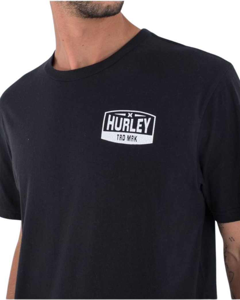 Hurley Organic O&o Stretch Print SS - Maglietta Uomo In Cotone Con Bottoni E Tasca Porta Occhiali