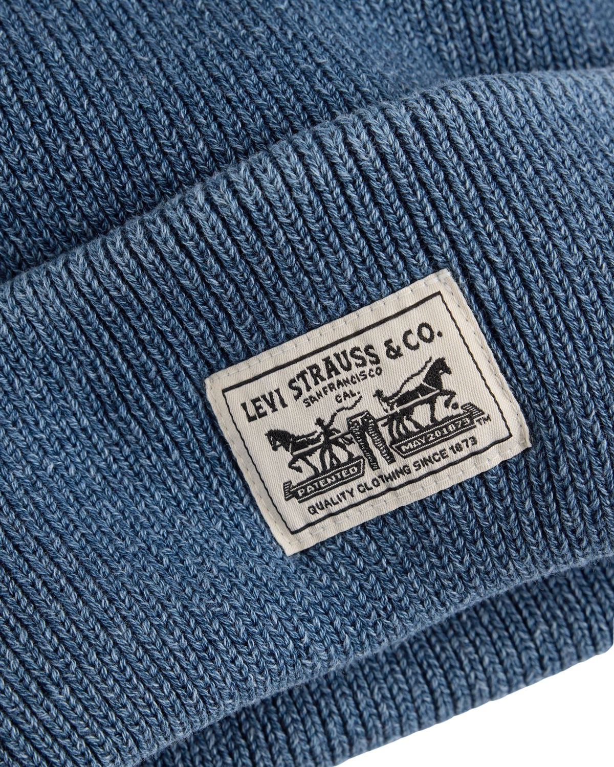 The Levi's® Mens Backpatch Beanie in Dusky Indigo