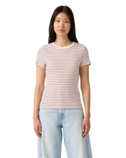 The Levi's® Womens Essential Housemark T-Shirt in Gianna Stripe Zephyr