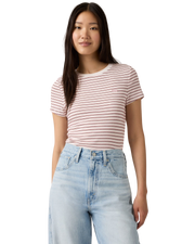 The Levi's® Womens Essential Housemark T-Shirt in Gianna Stripe Zephyr