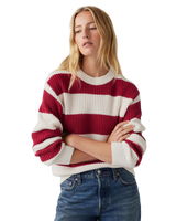 The Levi's® Womens Rocket Jumper in Charlotte Stripe Scarlet