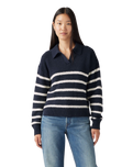The Levi's® Womens Satellite Polo Jumper in Marine Stripe