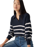 The Levi's® Womens Satellite Polo Jumper in Marine Stripe