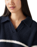 The Levi's® Womens Satellite Polo Jumper in Marine Stripe