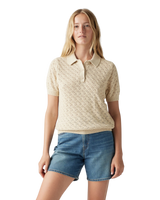 The Levi's® Womens Lavendar Pointelle Polo in Oatmeal