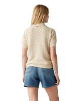 The Levi's® Womens Lavendar Pointelle Polo in Oatmeal