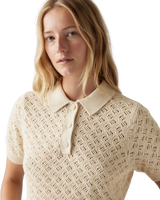The Levi's® Womens Lavendar Pointelle Polo in Oatmeal