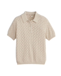The Levi's® Womens Lavendar Pointelle Polo in Oatmeal