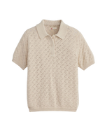 The Levi's® Womens Lavendar Pointelle Polo in Oatmeal