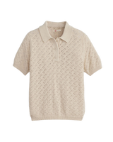 The Levi's® Womens Lavendar Pointelle Polo in Oatmeal