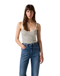 The Levi's® Womens Freja Sculpt Vest in Louise Stripe Egret