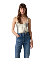 The Levi's® Womens Freja Sculpt Vest in Louise Stripe Egret