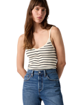 The Levi's® Womens Freja Sculpt Vest in Louise Stripe Egret