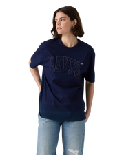 The Levi's® Womens Graphic Tabor T-Shirt in 1873 Raw Edge Applique Indigo