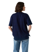 The Levi's® Womens Graphic Tabor T-Shirt in 1873 Raw Edge Applique Indigo