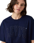 The Levi's® Womens Graphic Tabor T-Shirt in 1873 Raw Edge Applique Indigo
