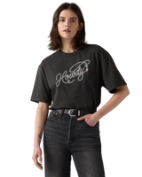 The Levi's® Womens Graphic Tabor T-Shirt in Howdy Script Pirate Black