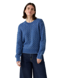 The Levi's® Womens Boyfriend Cable Jumper in Indigo Blue