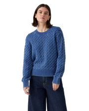 The Levi's® Womens Boyfriend Cable Jumper in Indigo Blue