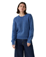 The Levi's® Womens Boyfriend Cable Jumper in Indigo Blue