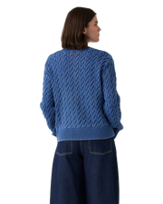 The Levi's® Womens Boyfriend Cable Jumper in Indigo Blue