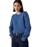 The Levi's® Womens Boyfriend Cable Jumper in Indigo Blue