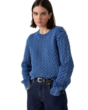 The Levi's® Womens Boyfriend Cable Jumper in Indigo Blue