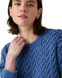 The Levi's® Womens Boyfriend Cable Jumper in Indigo Blue