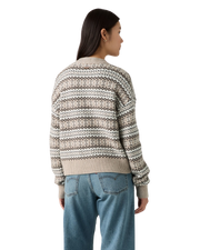 The Levi's® Womens Ines Fairlisle Jumper in Mia Fairlisle Taupe Heather Wool Blend