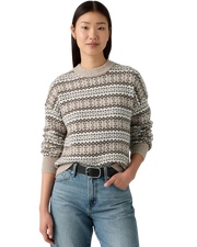 The Levi's® Womens Ines Fairlisle Jumper in Mia Fairlisle Taupe Heather Wool Blend