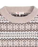 The Levi's® Womens Ines Fairlisle Jumper in Mia Fairlisle Taupe Heather Wool Blend