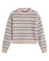 The Levi's® Womens Ines Fairlisle Jumper in Mia Fairlisle Taupe Heather Wool Blend