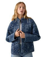 Lottie Liner Jacket in Emme Patchwork Bandana Dark Indigo