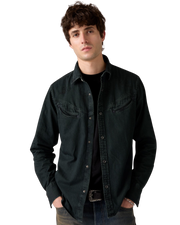 Smiley Western Shirt in Caridad Washed Black