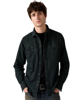 Smiley Western Shirt in Caridad Washed Black