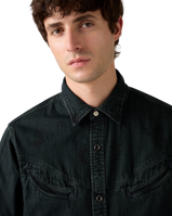 Smiley Western Shirt in Caridad Washed Black