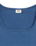 The Levi's® Womens Essential Square Neck T-Shirt in Indigo Rib Light Indigo