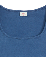 The Levi's® Womens Essential Square Neck T-Shirt in Indigo Rib Light Indigo
