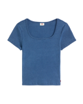 The Levi's® Womens Essential Square Neck T-Shirt in Indigo Rib Light Indigo