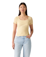 The Levi's® Womens Essential Square Neck T-Shirt in Garment Dye French Vanilla