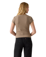 The Levi's® Womens Dry Goods Waffle Cap T-Shirt in Taupe Gray Heather Bros