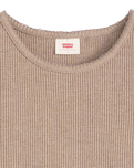 The Levi's® Womens Dry Goods Waffle Cap T-Shirt in Taupe Gray Heather Bros