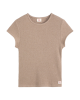 The Levi's® Womens Dry Goods Waffle Cap T-Shirt in Taupe Gray Heather Bros