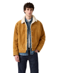 Western Suede Sherpa Jacket in Evening Sun Trucker