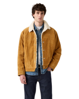 Western Suede Sherpa Jacket in Evening Sun Trucker