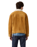 Western Suede Sherpa Jacket in Evening Sun Trucker